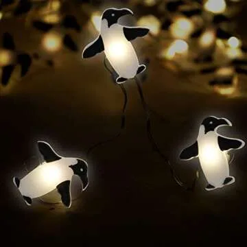 12FT Penguin LED String Lights for Whimsical Decor