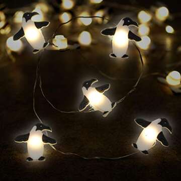12FT Penguin LED String Lights for Whimsical Decor