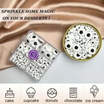 Candy Eyes Sprinkles for Cake Decorating Edible, Halloween Eyeball Sprinkles for Cookie Baking Ice Cream Brownie Cupcake Toppings
