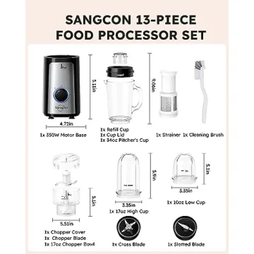 Sangcon 5 in 1 Blender and Food Processor Combo for Kitchen
