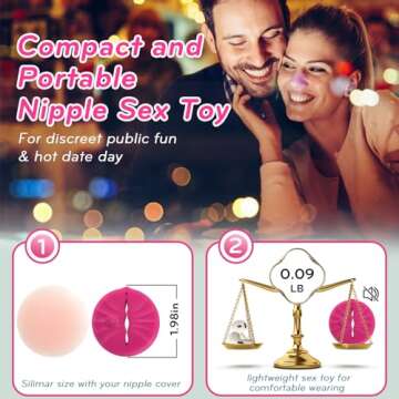 lvhua Nipple Toys Nipple Vibrator, Nipple Clamps Sex Pleasure Women with 10 Vibration Modes, Silicone Lightweight Invisible Nipple Toy, Vibrating Nipple Clamps Adult Sex Toy for Women Couples Pleasure