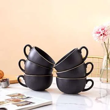 Coffeezone Vintage 12 oz Cup Set for Latte Art