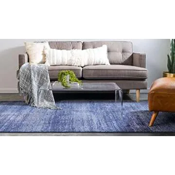 Unique Loom Del Mar Collection Area Rug - Lucille (3' 3" x 5' 3" Rectangle, Navy Blue/ Ivory)