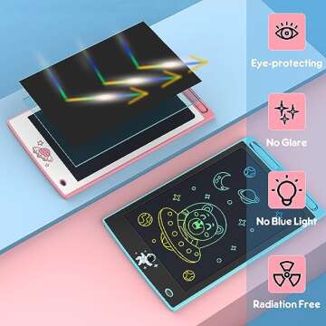 Hockvill LCD Writing Tablet for Kids 10 Inch, Kids Toys for Girls Boys Drawing Pad for 3 4 5 6 7 8 Year Old Kid, Toddler Drawing Doodle Board Travel Essentials Christmas Birthday Gift for Kids