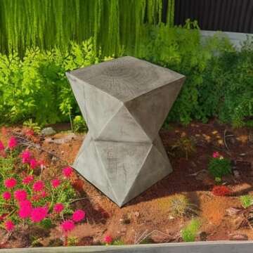 Christopher Knight Home Lux Outdoor Weight Concrete Side Table, Light Gray