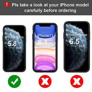 TOOVREN iPhone 11 Pro Case, iPhone 11 Pro Wallet Lanyard Neck Strap with Kickstand Leather Card Hold...