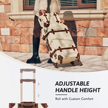 CO-Z Vintage Luggage Sets 2 Piece Retro Suitcase with Spinner Wheels