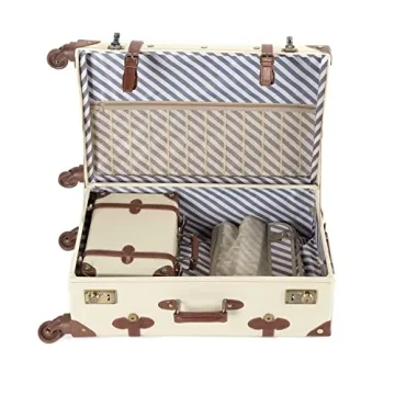 CO-Z Vintage Luggage Sets 2 Piece Retro Suitcase with Spinner Wheels