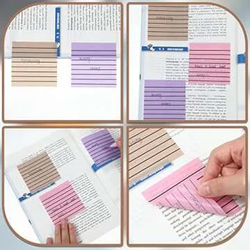 Yinder 24 Pack 720 Sheets Transparent Sticky Notes Translucent Clear Lined Self Sticky Notes for Bible Tabs, Book Tabs, Office School Supplies(3 x 3 Inch,Purple Colors)