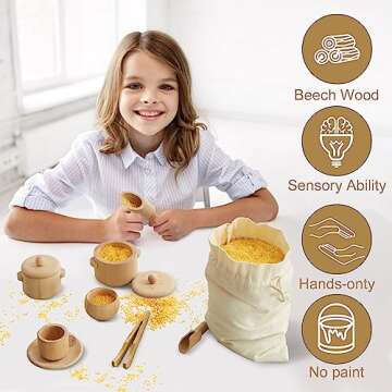 Beright Sensory Table with White Storage Bins and Sensory Toys, Perfect Choice for Christmas Thanksgiving Gift, Patent Pending