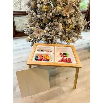 Beright Sensory Table with White Storage Bins and Sensory Toys, Perfect Choice for Christmas Thanksgiving Gift, Patent Pending