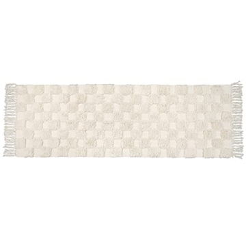 Stylish Lanffia Boho Checkered Rug - Machine Washable