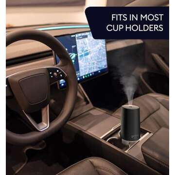 GENIANI Portable Small Cool Mist Humidifiers - Desktop Humidifier for Plants, Office, Car, Baby Room with Auto Shut Off & Night Light (White, 0.25L, USB)