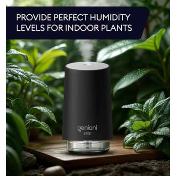 GENIANI Portable Small Cool Mist Humidifiers - Desktop Humidifier for Plants, Office, Car, Baby Room with Auto Shut Off & Night Light (White, 0.25L, USB)