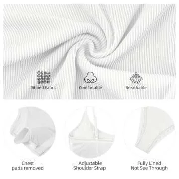 Zando One Piece Swimsuit Women white bathing suit for Women Tummy Control Womens Ribbed Bathing Suits Swimsuit Women Slimming Swimsuits for Women Swimwear Modest One Piece Swim S