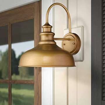 zeyu Modern Barn Lighting, 11 inches Gooseneck Light Fixture Indoor in Gold Finish, 02A390 AG