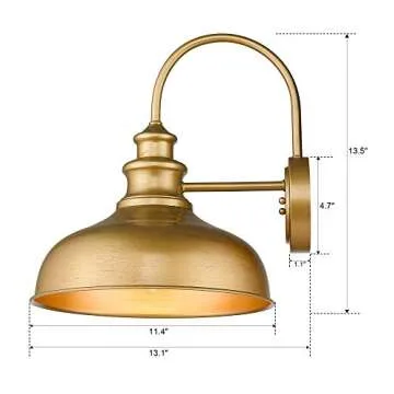 zeyu Modern Barn Lighting, 11 inches Gooseneck Light Fixture Indoor in Gold Finish, 02A390 AG