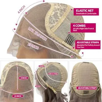 Lovigs Grey Lace Front Wigs Human Hair Natural Hairline Short Bob Wig Straight Hair Grey Wigs for Women Brazilian Virgin Bob Wig Human Hair with Baby Hair(8 Inch)