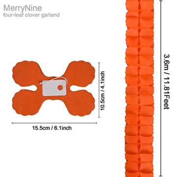Reusable Party Streamers, MerryNine Four-Leaf Clover Paper Flower Garland for Party, Wedding Decorat...