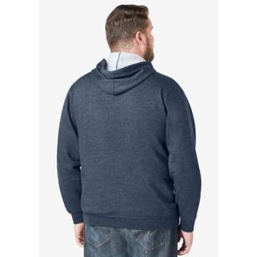 KingSize Men's Big & Tall Fleece Pullover Hoodie - 6XL, Cool Blue Marble