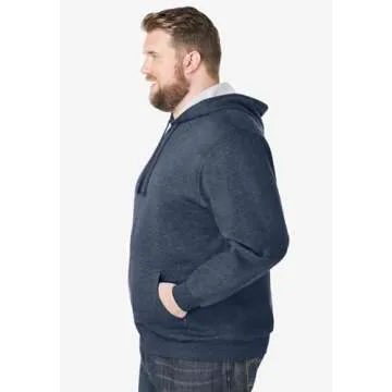KingSize Men's Big & Tall Fleece Pullover Hoodie - 6XL, Cool Blue Marble