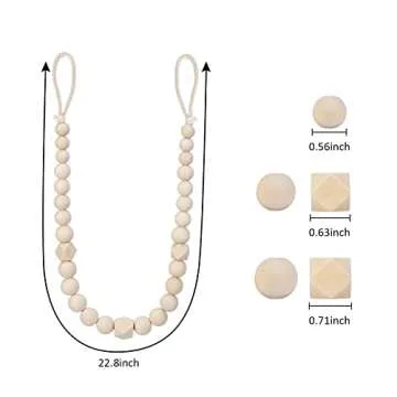 Wood Bead Curtain Tiebacks, KLOGTSIND Set of 2 Curtain Holdbacks for Thin or Thick Window Draperies,...