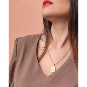 JoycuFF Dainty Layered Initial Necklaces for Women
