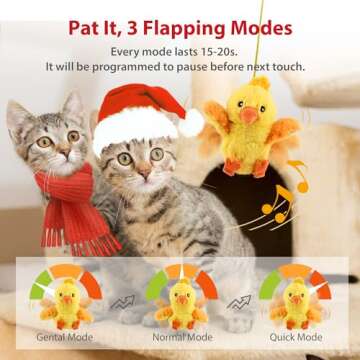 Gigwi Interactive Flapping Cat Toys Catnip, Electronic Flappy Toys Motion Activated, Automatic Cat Toys for Indoor Cats, USB Rechargeable Cat Enrichment Toy for Hunting and Kicker, Chicken Style