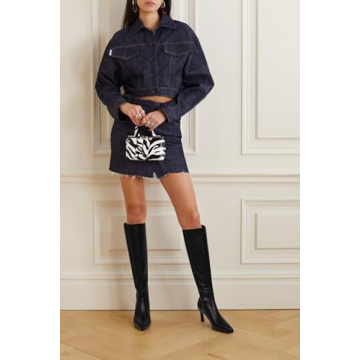 SOVANYOU Black Leather Knee High Boots Women Stylish Comfort