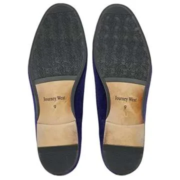 Men's Vintage Velvet Loafer Men Plain Men Shoes Slip-on Loafer Smoking Slipper Blue Plain US 7