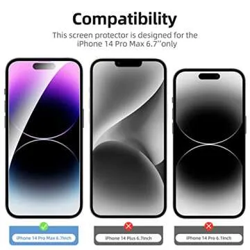 NEW'C 3 Pack Tempered Glass Screen Protector for iPhone 14 Pro Max