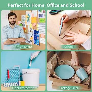 OcePor Brown Paper Roll 15"×450", Craft Paper, Kraft Paper Roll, Wrapping Paper, Packing Paper for Moving, Gift Wrapping, Wall Art, Table Runner, Floor Covering, Bulletin Board, Arts Crafts