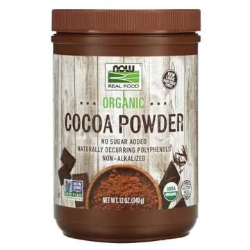 NOW Foods Organic Cocoa Powder, Unsweetened-12 oz