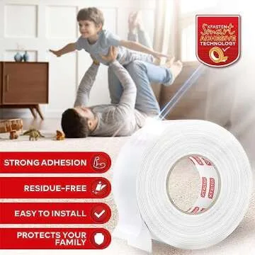 XFasten Carpet Tape - No Residue Rug Tape for Secure Floors