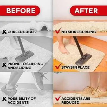 XFasten Carpet Tape - No Residue Rug Tape for Secure Floors