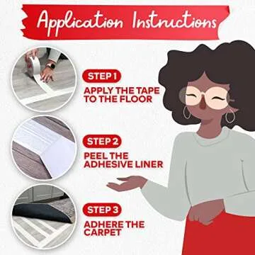 XFasten Carpet Tape - No Residue Rug Tape for Secure Floors