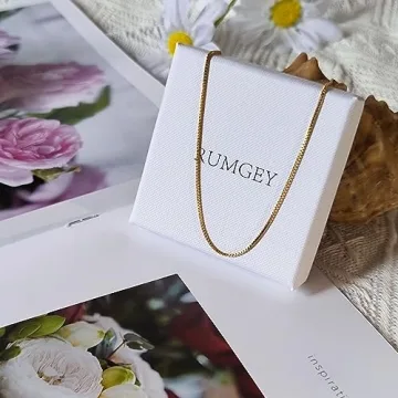Rumgey Dainty Chain Necklace - 18K Gold Elegance for Daily Wear