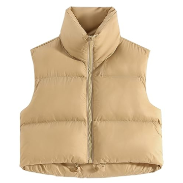 Fuinloth Women's Cropped Puffer Vest for Stylish Comfort