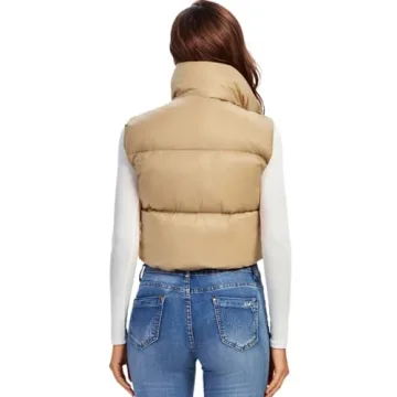 Fuinloth Women's Cropped Puffer Vest for Stylish Comfort