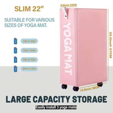 Twira Yoga Mat Storage Racks 22'', Home Gym Storage Rack for Foam Roller, Yoga Strap and Resistance ...