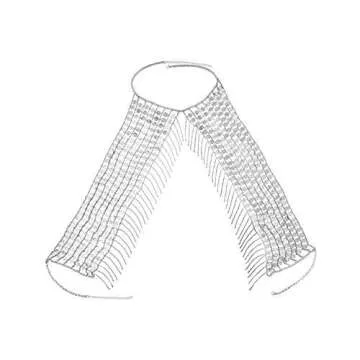 Ytzada Women's Body Belly Chain Silver Bra Jewelry Sexy Necklace Bikini for Beach Party