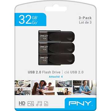 PNY 32GB Attaché 4 USB 2.0 Flash Drive 3-Pack