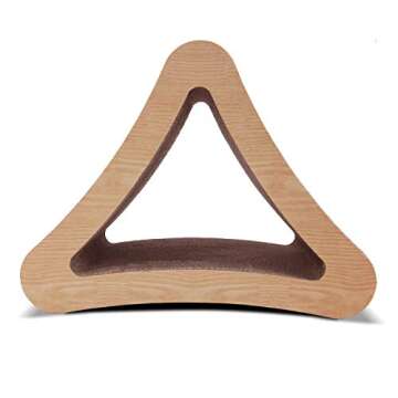 3-Sided Triangle Cat Scratching Post - Eco-Friendly Cardboard Scratcher