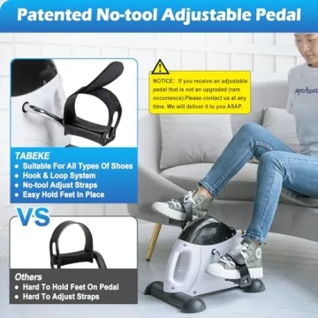 TABEKE Mini Exercise Bike - Portable Pedal Exerciser for All