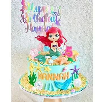 16 PCS Mermaid Cake Toppers for Mermaid Under the Sea Themed Birthday Wedding Baby Shower Party Decorations Supplies
