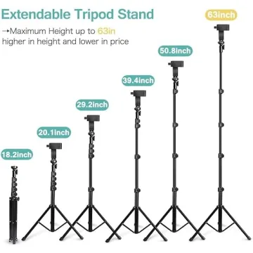 UBeesize 10’’ Ring Light with 62’’ Tripod Stand for Streaming