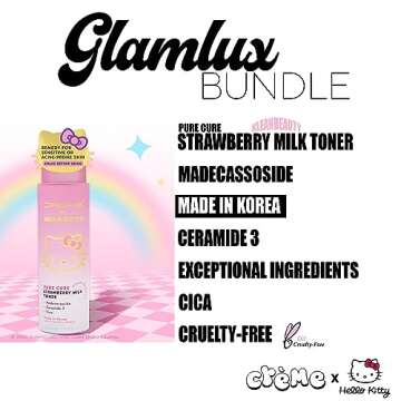 Glam Lux Beauty Korean Skincare Bundle Hello Kitty by Sanrio: A Radiant Regimen