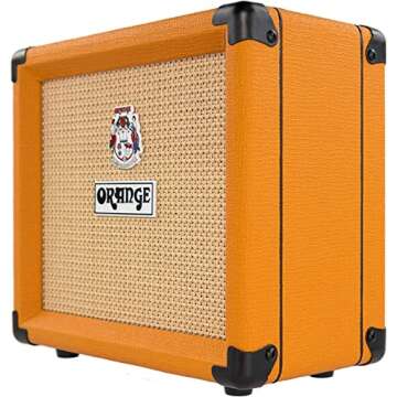 Orange Amps Crush 12-12W 1x6 Guitar Combo Amp Bundle w/Pig Hog 10' Orange Cream 2.0 Instrument Cable, Power Supply AC Adapter, 12x Picks & Polishing Cloth