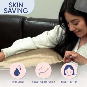 Blissy Silk Pillowcase - 100% Pure Mulberry Silk - 22 Momme 6A High-Grade Fibers - Silk Pillow Cover for Hair & Skin - Regular, Queen & King with Hidden Zipper (Standard, Taupe)