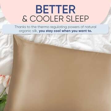 Blissy Silk Pillowcase - 100% Pure Mulberry Silk - 22 Momme 6A High-Grade Fibers - Silk Pillow Cover for Hair & Skin - Regular, Queen & King with Hidden Zipper (Standard, Taupe)